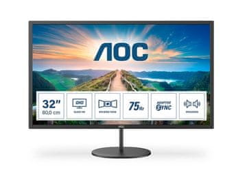AOC Q32V4 31,5" monitor, IPS, QHD, 75Hz, Adaptive Sync