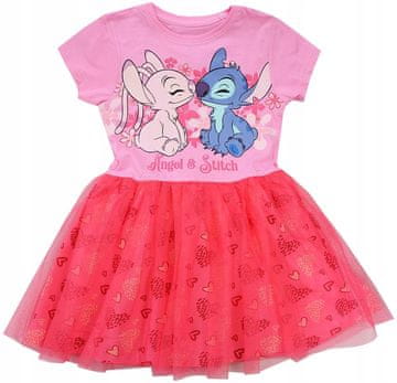 Eplusm OBLEKA STITCH STITCH IZ TILNEGA BOMBAŽA S KRATKIMI ROKAVI roza 92 D080E