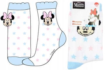 Eplusm DEKLIŠKE NOGAVICE MINNIE MOUSE PRAVLJIČNE bele z zvezdicami 31/34 D040A