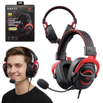 Havit Havit H2002E Pro igralne slušalke črne/rdeče