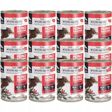Wiejska Zagroda Monoproteinska mokra hrana za pse z govedino 12x400 g