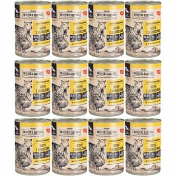 Wiejska Zagroda Mokra pasja hrana Puran z jagnjetino 12x400g