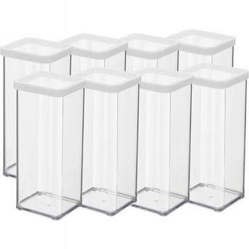 Kvadratna posoda za priboljške 8x1,5L LOFT bela