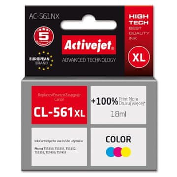 shumee Črnilo Activejet za Canon CL-561XL, novo AC-561NX barvno