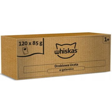 Whiskas Mokra hrana za mačke Whiskas perutnina v želeju 120 x 85 g