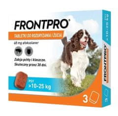 FrontPro tablete za pse proti bolham in klopom >10-25 kg 3x68mg