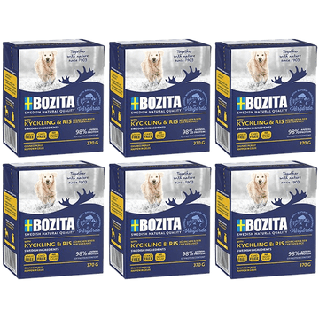 Bozita Koščki mesa s piščancem in rižem v želeju 6x370g
