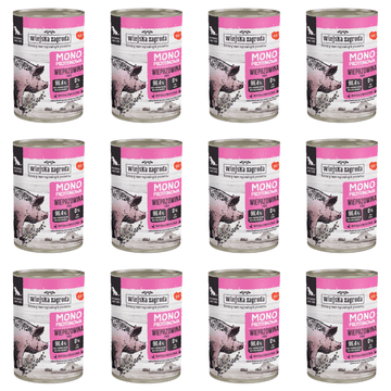 Wiejska Zagroda Mokra pasja hrana Monoprotein Pork 12x400g