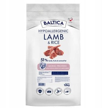 shumee BALTICA NUTRACEUTIC Hipoalergena jagnjetina in riž L/XL velike pasme 12 kg