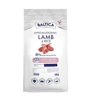 slomart BALTICA Nutraceutic Hypoallergenic M jagnjetina z rižem - suha hrana za pse - 12kg