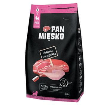 shumee Suha hrana za pse PAN MĘSKO Telečje meso s prepelico L 20 kg
