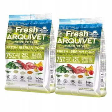 shumee ARQUIVET Polvlažna hrana za pse s svinjino in morskimi ribami 2 x 2,5 kg