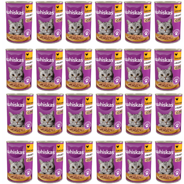 Whiskas WHISKAS PIŠČANEC V ŽELE PLOČEVINKI 24x400 mokra hrana za mačke s PIŠČANCEM