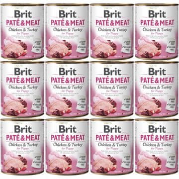 Brit BRIT Paté & Meat Puppy Chicken - mokra hrana za pse - 12 x 800 g
