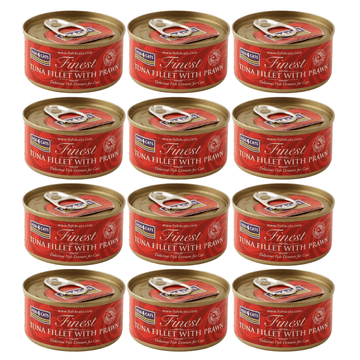 Fish4Dogs FISH4CATS Tunin file s kozicami - mokra hrana za mačke - 12 x 70 g