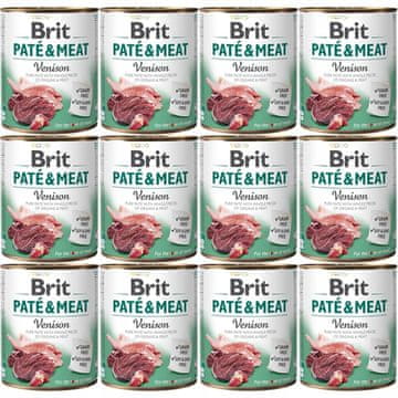 Brit BRIT Paté & Meat Venison - mokra hrana za pse - 12 x 800 g
