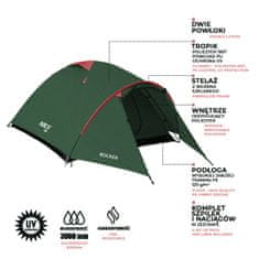 NILS CAMP NC6013 zeleno-rdeč kamping šotor rocker