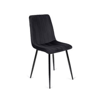 shumee IBIS Oblazinjen jedilni stol Črn žamet Modern Loft