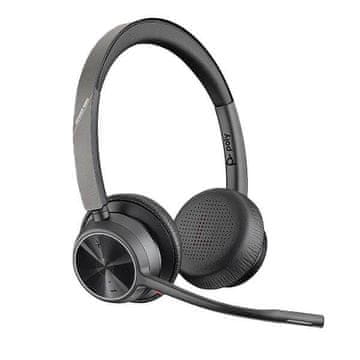 Poly Bluetooth slušalka Plantronics Voyager 4320 UC USB-A BT700 črna 76U49AA / 218475-01 s polnilno postajo