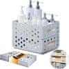 Nikcorp Zložljiv organizator za shranjevanje, komplet 4 kosov, PP plastika, modularne posode za pisarno, kuhinjo ali omaro, sive barve, dimenzije 30,5x23,5x11,5 cm, zložljiva zasnova za prihranek prostora
