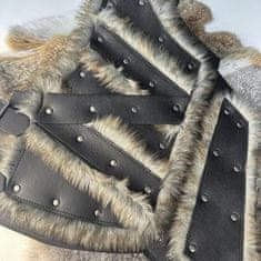 Nikcorp Vikinški oklep HiiFeuer srednjeveški usnjen kostum, nastavljiv fantazijski naprsnik z ramenskimi ščitniki za LARP, cosplay in viteške turnirje, univerzalna velikost, vintage stil, 1 kos