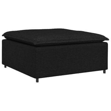 Vidaxl Modularni kavč s podnožjem, črne barve 100x100x48 cm