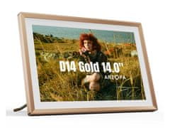 Arzopa D14 digitalni foto okvir 14'' (35,5 cm), 32GB, WiFi, zlat