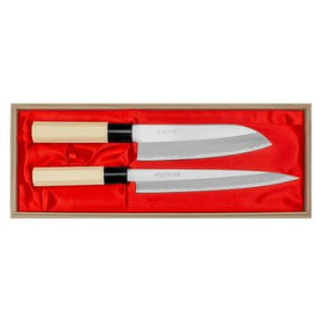 Satake Cutlery  Satake Yoshimitsu komplet 2 santoku nožev iz nerjavečega jekla + sa HG8403W