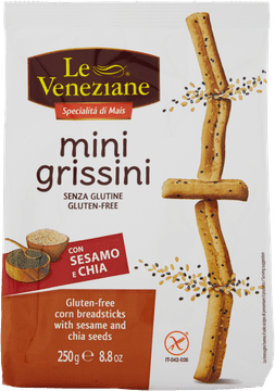 shumee Bezglutenowe Grissini z Sezamem i Chia 250g - Le Veneziane