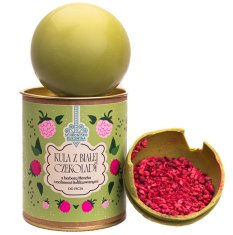 Kula z białej czekolady z herbatą Matcha i malinami liofilizowanymi 45g -