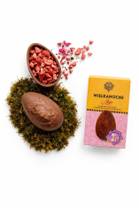 Jajko z mlecznej czekolady i liofilizowanymi truskawkami 60 g -