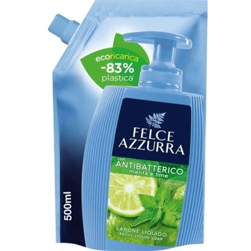 Felce Azzurra Tekoče milo Sapone Sacco 500 ml Antibatterico Menta - Felce Azzurra