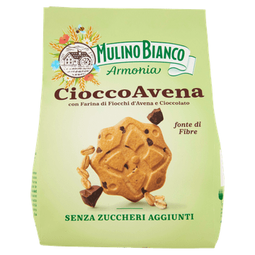 Mulino Bianco Ciastka bez cukru z czekoladą Cioccoavena włoskie 270g - Mulino Bianco