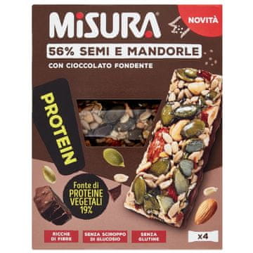 MISURA Batony Bars Protein 56% semi e Mandorle con Cioccolato Fondente 120g -