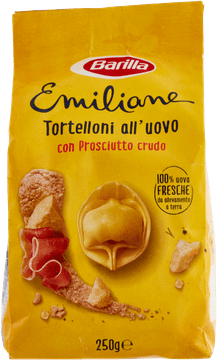 Barilla Tortelini s surovo šunko Emiliane Tortelloni all'uovo con Prosciutto Crudo 250g - Barilla