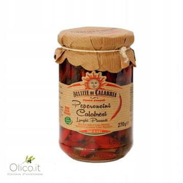 Delizie di Calabria Paprika v slanici Peperoncini Calabresi 280g - Delizie di Calabria