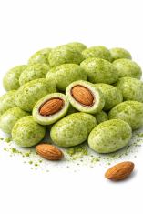Migdały w białej czekoladzie z herbatą Matcha 100g -