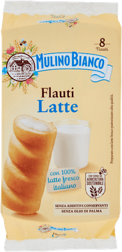 Mulino Bianco Kremni polnjeni piškoti Flauti Latte 280 g - Mulino Bianco