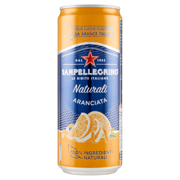 SAN PELLEGRINO Gazirana pijača Aranciata Naturali, pomarančna pločevinka, 330ml - San pellegrino