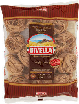 DIVELLA Włoski Makaron Tagliatelle Pełnoziarnisty 500g -