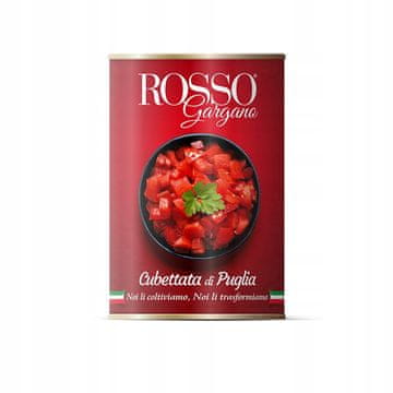 shumee Paradižnik iz konzerve, narezan na kocke, Rosso Gargano Pelati, 400g, Apulija
