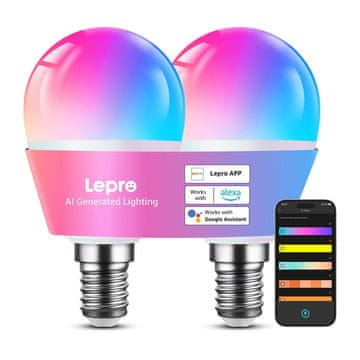 Lepro LEPRO BP1-2 E14 LED-žarnica z Bluetoothom in Wi-Fi, 470 lm, paket po 2 kos
