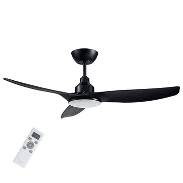 LIFE Ventilator stropni z LED osvetlitvijo Apeliotes Night, 132cm, DC motor, črn