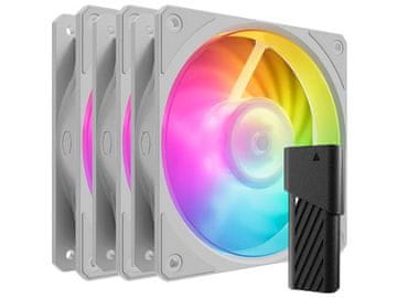 Cooler Master Ventilator za ohišje Cooler Master Mobius 120P ARGB PWM 120mm, 3 Pack + kontroler, bel