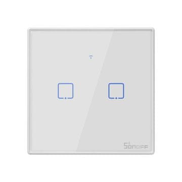 SONOFF pametno stensko stikalo Wi-Fi + RF433 dvojno T2EU2C-TX
