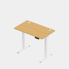 VonHaus Barva svetel les električno nastavljiva dvižna pisalna miza 100 × 60 cm z USB-C polnilnim priključkom