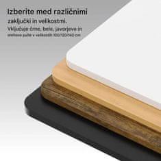 VonHaus Dvižna pisalna miza 100 × 60 cm – orehova plošča, črno podnožje, USB-C