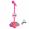 Otroški karaoke mikrofon s stojalom, LED osvetlitev, MP3 povezava, nastavljiv 70–100 cm | KIDKARA, roza