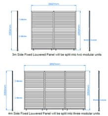 Bellano Living Lamelna stena, fiksna, FIX SHUTTER, Bellano S25, temno siva, 4 m