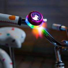 Brightz zvonček za kolo z LED lučko, unicorn